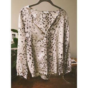 Joie Leopard Print Silk Blouse